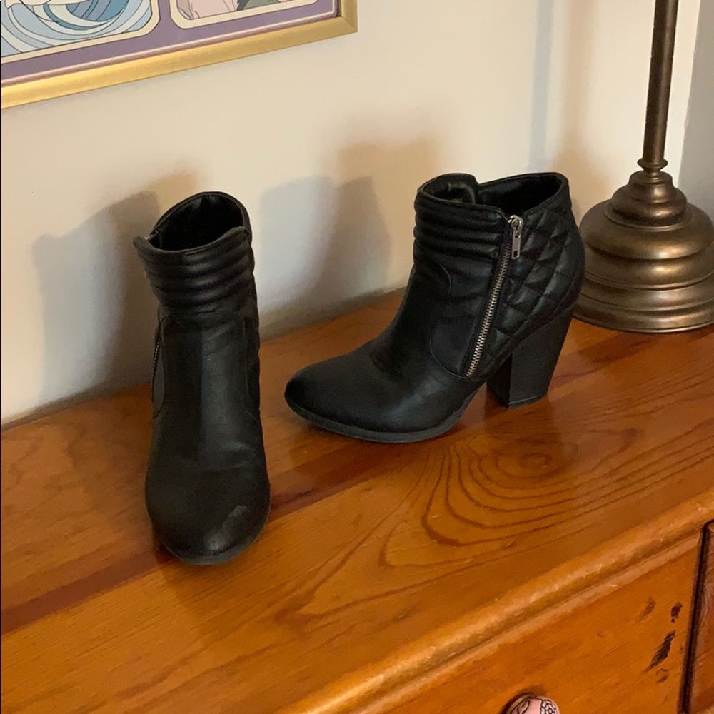 Faux leather booties